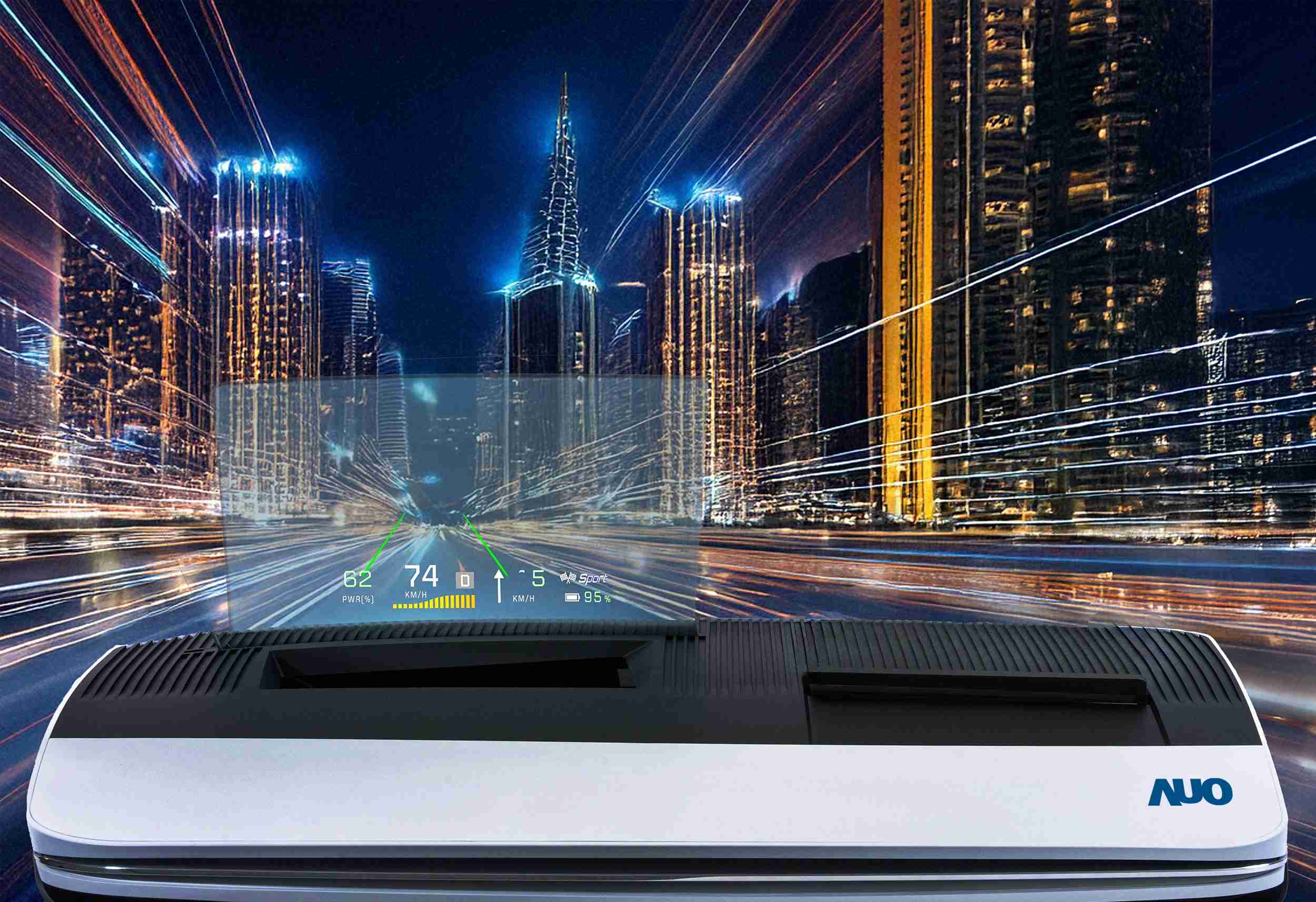 尊龙集团推出13吋Micro LED抬头显示器，，提供高入眼亮度、、、、高色彩饱和度的显示质量，，，，在阳光下或黑暗中都清晰可见，，并利用Micro LED模块体积小的优势，，解决车用空间有限的痛点